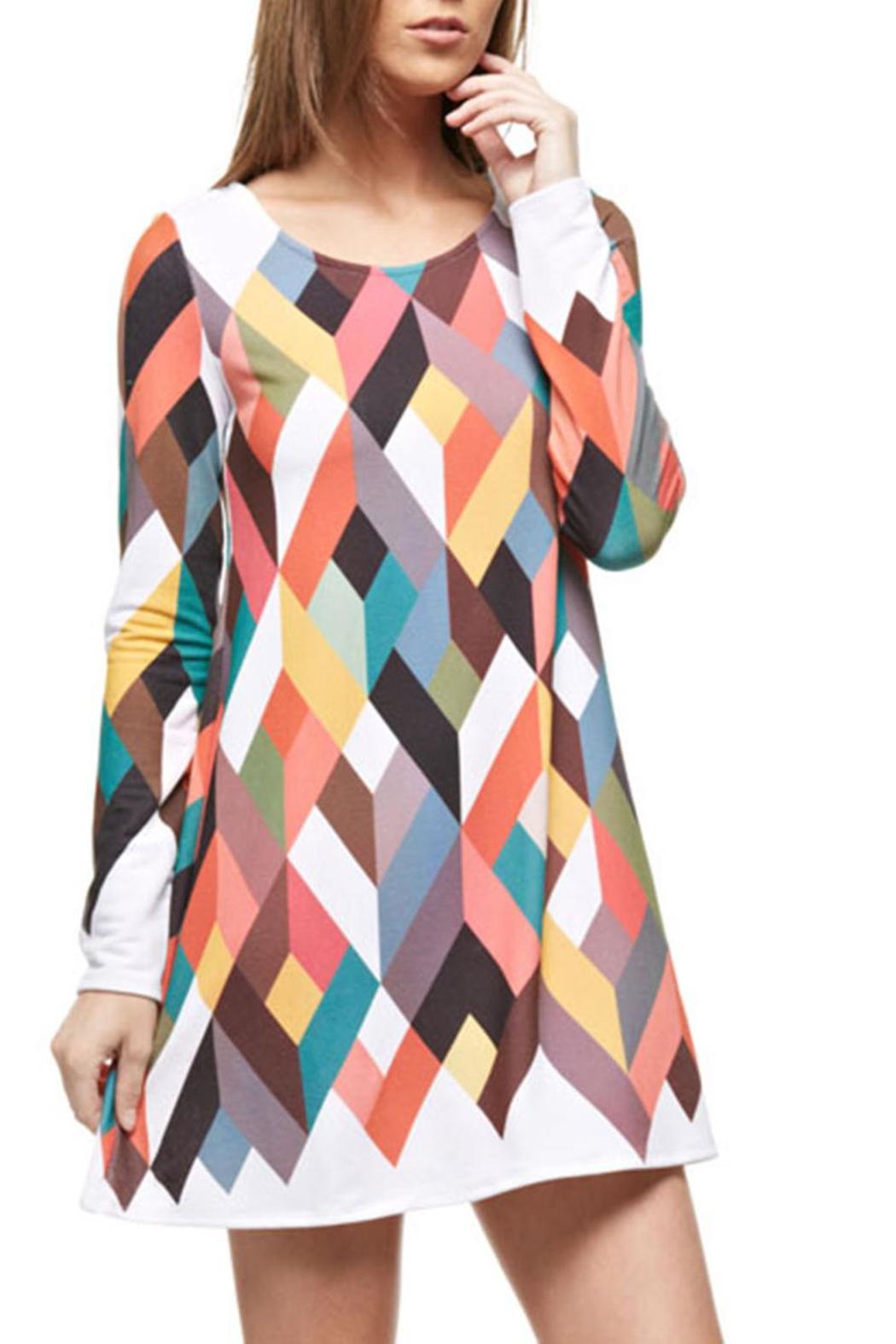 Size S 12PM by Mon Ami Chevron Dress Multi-Color
